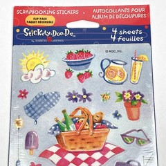 NEW Stickety-Doo-Da PICNIC and OCEAN Sticker Autocollants 2 Designs 4 Sheets