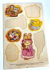 3 Vtg 1980 Sticker Sheets Current Inc Easter Bunnies Flowers Eggs Chicks Lamb