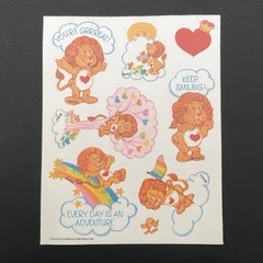 Vtg 80s RARE Care Bear Cousins Satin Fabric Sticker Sheets American Greetings