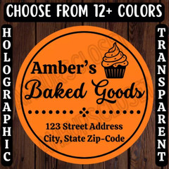 40 CUSTOM Bakery STICKERS 2″ LABELS SEALS Small Business Food SCRATCH RESISTANT