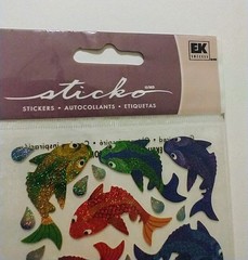 Sticko Metallic stickers FANTASTIC FISH Raindrops 44 Pieces New In Packaging