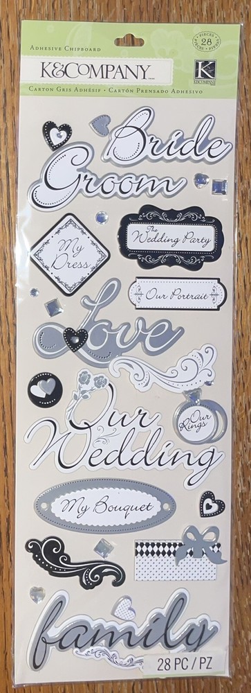 K&Company Our Wedding Title Love Family Bride Groom Party Bouquet Dress Ring 3D