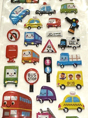 Transportation Stickers Truck Ambulance Scooter Taxi Bus Stop Lot of 2 NEW READ