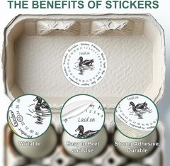 320 Pcs Duck Egg Laid on Stickers, 2 Inch Round Farm Fresh Eggs Sticker Round…