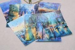 Rain drops PET Stickers Pack ｜City view glass rain drops themed Stickers TZB-M