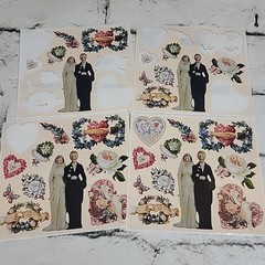 Scrapbooking Stickers Loose Lot Partial Sheets Romance Floral Teacups Antiques