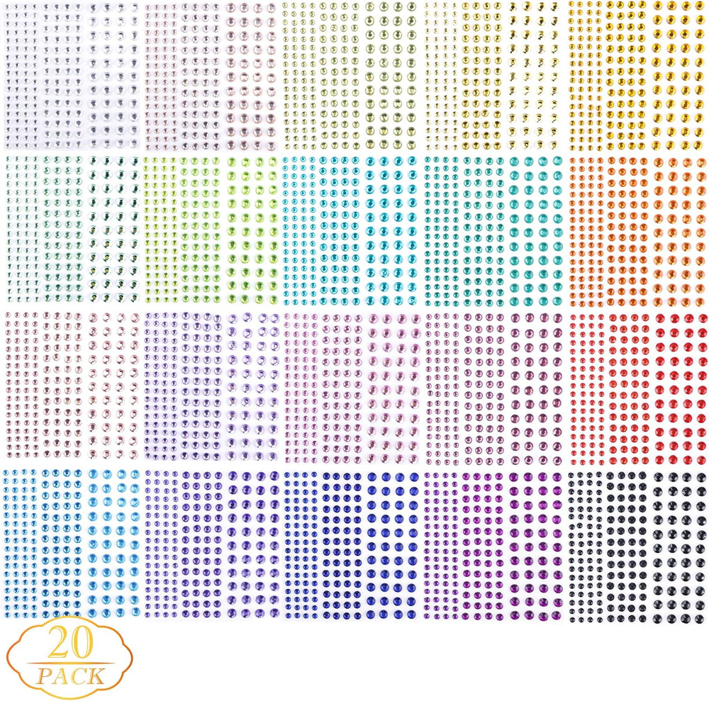 Gem Sticker Set 3300Pc Self Adhesive Rhinestones For Crafts Decor