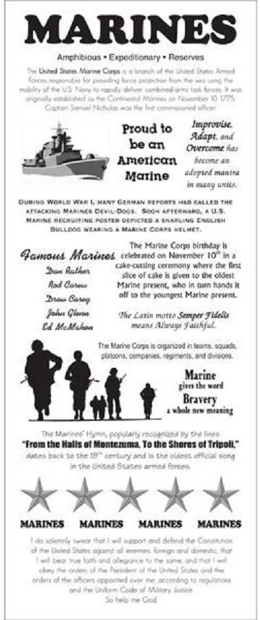 Marines, military, 5 x 12″ Timeless Moments scrapbook sticker (It Takes Two)