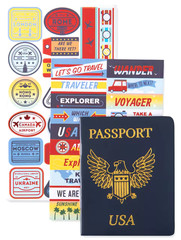 Passport Travel Airplane Fly World Explore Adventure Recollections Sticker Pack