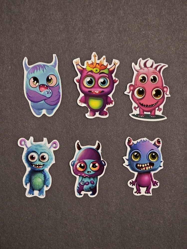 Monster Sticker’s 6 Pack. Kawaii Monster’s