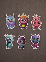Monster Sticker’s 6 Pack. Kawaii Monster’s