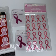 Lot Of Breast Cancer Awareness Stickers, Iron On & Decals