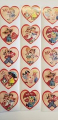 20 VINTAGE STYLE VALENTINE STICKERS/HEART STICKERS/HEART LABELS/HEART SEALS
