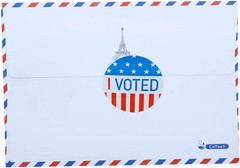 Hybsk I Voted with Red, White, and Blue Circle Stickers 1.5 Inch round 500 Label