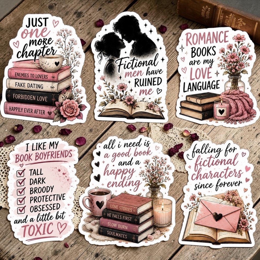 Romance Book Sticker Pack/Books/Love/Reader/Forbidden Love/Clear