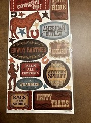 Creative Imaginations Western Signature Collection Signs Stickers JUMBO