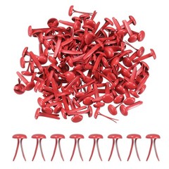 250Pcs Brads Paper Fasteners, 4.5×8 mm Metal Round Head Split Pins, Red