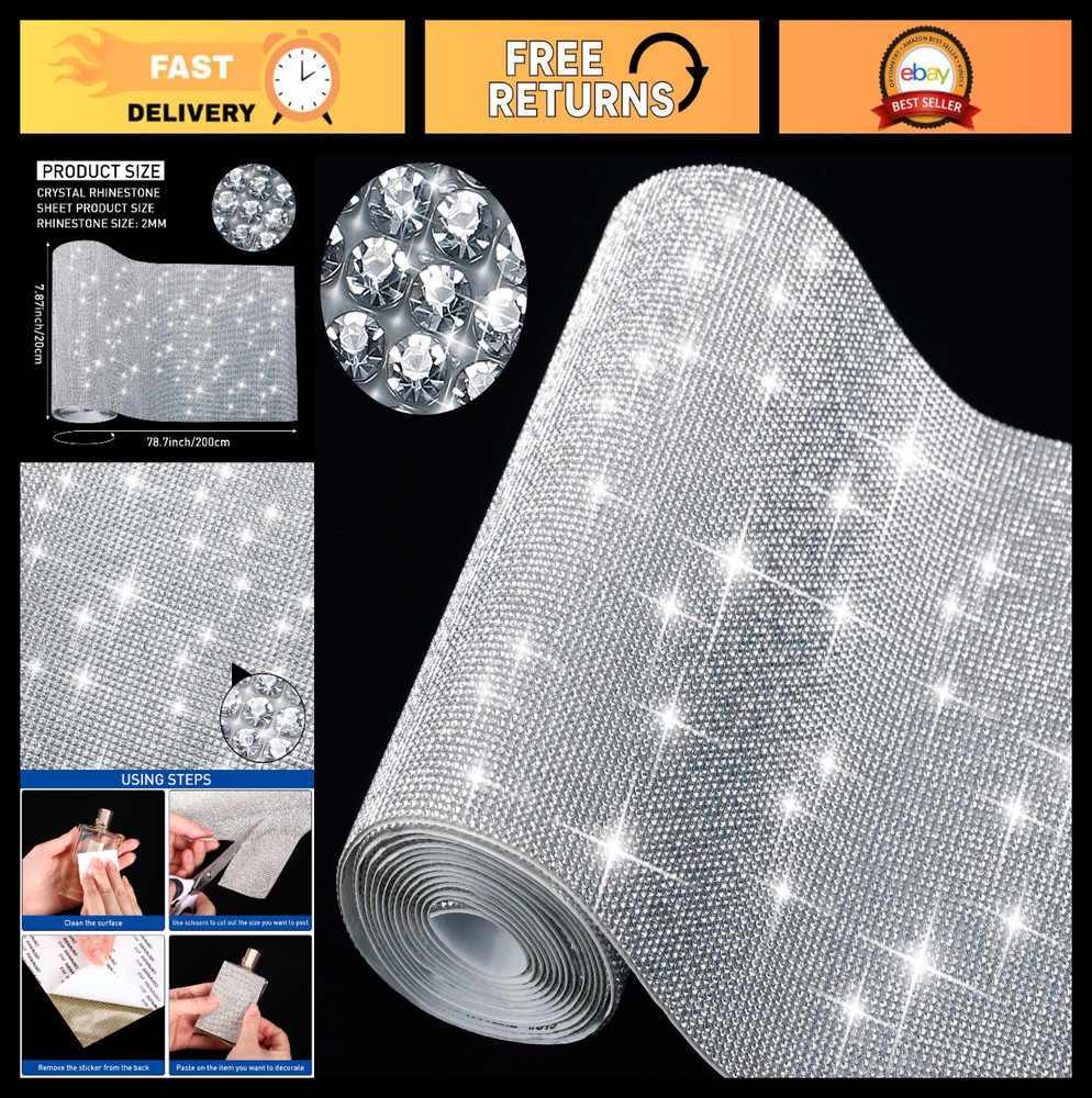 81000 Self-Adhesive 2mm Rhinestone Sheets – Bling Crystal Stickers for DIY Craft