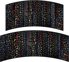 36 Sheets Holographic Deco Stickers Shiny Tiny Stickers Self Adhesive Clear Glit