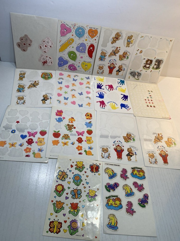 Hallmark, AGC, & Trend Loose Partial Sheet New Stickers Bears, Sweet Dreams, Etc