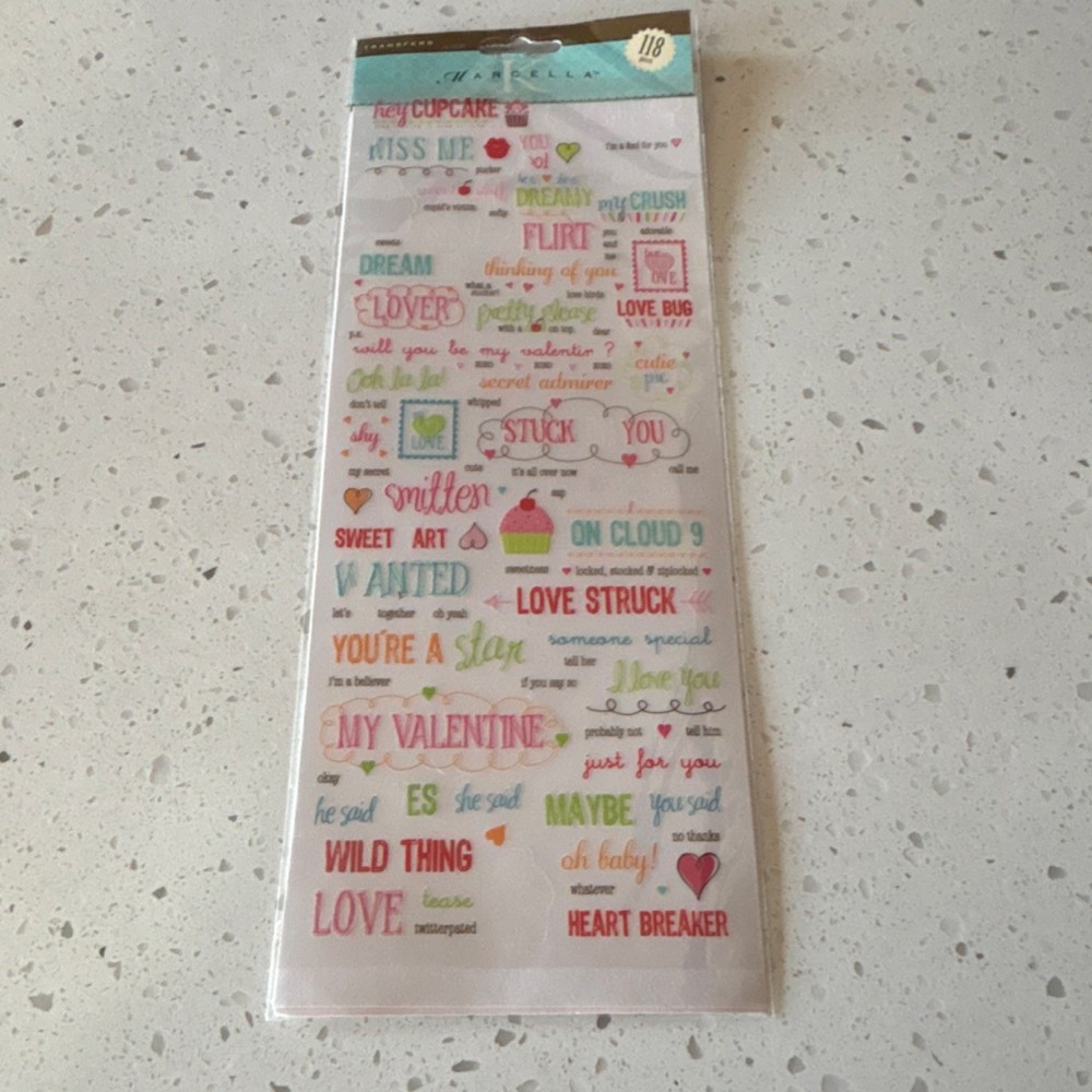 Marcella by K Love Theme Scrapbooking Rub-On Transfers Multicolor MPN 118