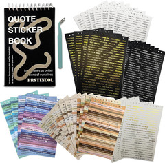 2370 Pcs Word Stickers for Journaling,40 Sheets Quote Stickers Gold Foil Small T
