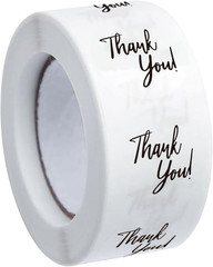 Whaline 1000Pcs Clear Thank You Stickers 1.5 Inch round Transparent PVC Stickers