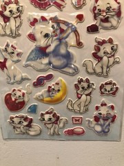 Disney Marie Cat Puffy Sticker Sheet Rare Vintage