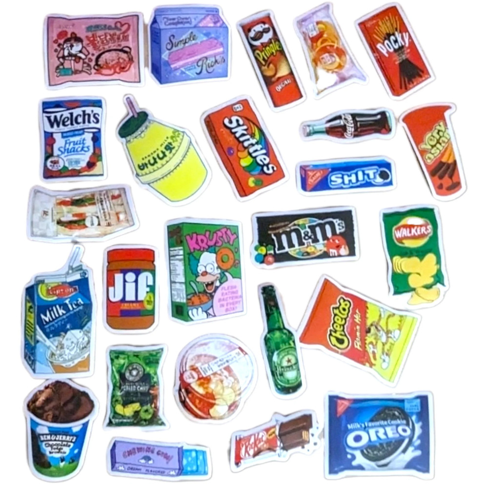 STICKER PACK – Pack #53 – 25 Pieces – Snack Foods