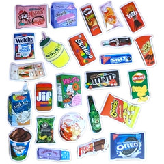 STICKER PACK – Pack #53 – 25 Pieces – Snack Foods