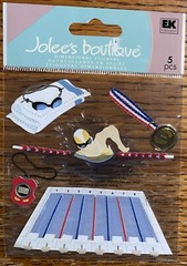 RARE Jolees Swim Team Meet Olympic Training Swimming Metal Timer Towel Stickers