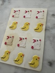 Vintage Mini Fuzzy Felt Stickers Bunny & Chick Textured Stickers