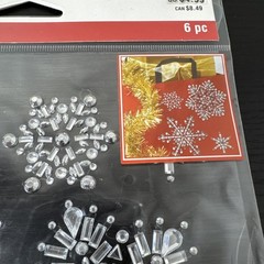 Recollections Christmas /Noël Mirror Snowflakes Bling Stickers 6pc Each Lot Of 2