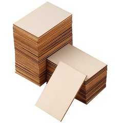 Ruisita 100 Pieces 2 x 3 Inches Unfinished Wood Pieces Rectangle Blank Sharp …