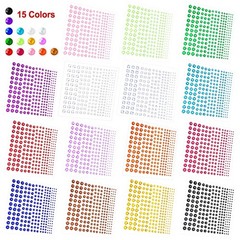 Self-Adhesive Rhinestone Sticker 3375 Pieces Crystal in 5 Size 15 Colors Blin…