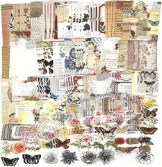 Elegant 260PCS Scrapbooking Kit: Vintage Floral & Butterfly Designs for Journals
