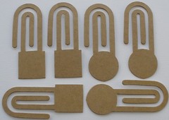 {6} PAPER CLIPS – Bare Unfinished Chipboard Die Cuts – 3″ tall