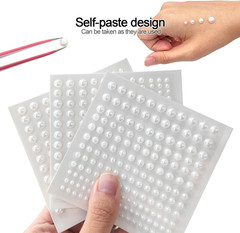 660Pcs Self Adhesive Pearl Stickers Flat Back Pearls for Craft Hair Face Makeup