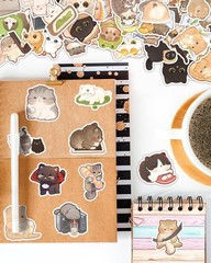 100 Pcs Kawaii Cat Stickers Pack for Kids Girls Boys Adults | Cute Cartoon Ki…