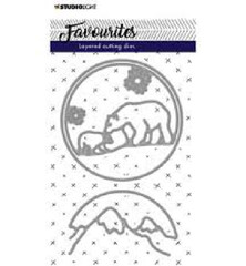 STUDIO LIGHT CLEAR – METAL CUTTING DIES – FAVORITE BEAR GLOBE