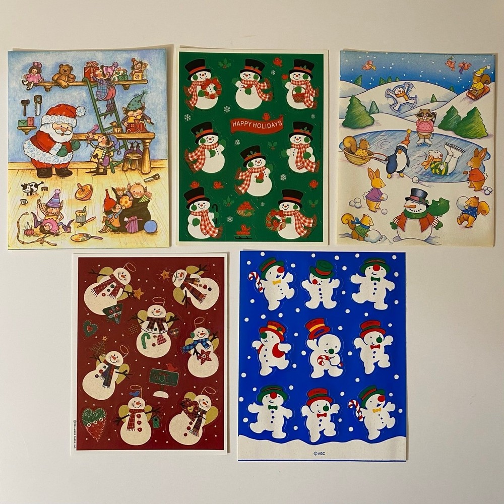 Vintage Christmas Stickers Set Hallmark Gibson AGC