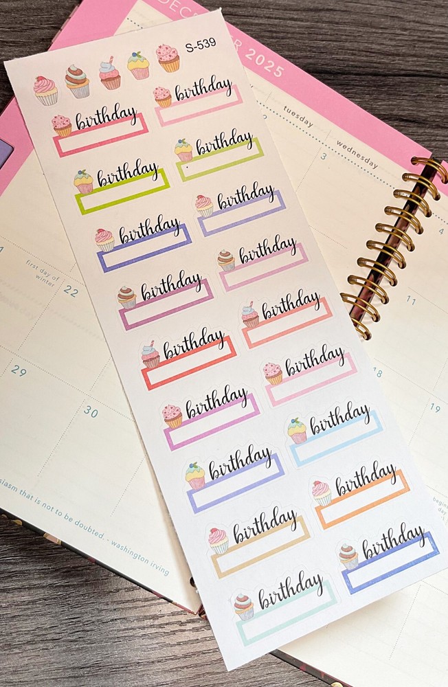 Happy Birthday,Birthday Cake,Party, Gift, Handmake Erin Condren Planner Sticker