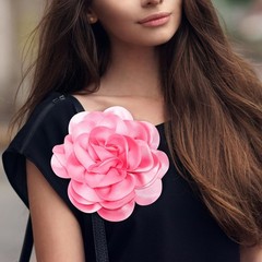 Big Flower Dainty Satin Fabric Rose Flower Brooches Large Rose Flowers Satin …