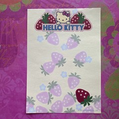 Hello Kitty Sanrio Note Stationery Paper Sheets Strawberry Scratch & Sniff Lot