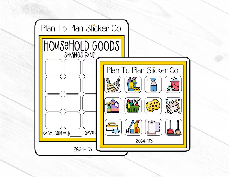 2664-113~~Household Goods Savings Fund Planner Stickers.