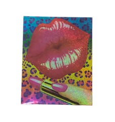 Lisa Frank Y2K Big Lips Glitter Pocket Folder Unpunched New RARE
