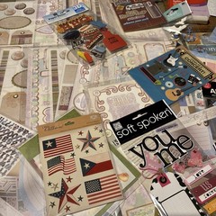 Huge Scrapbooking Supply Lot Stickers Paper Embellishments Mixed Craft 3 Pounds