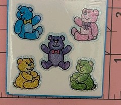 Vintage Stickers Teddy Bears Dazzle Stickers Carson Dellosa 1 Module