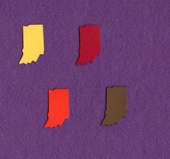 INDIANA qk USA state die cuts scrapbook cards
