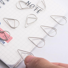 300 Pieces Silver Cute Paper Clips Smooth Stainless Steel Drop-Shaped Wire Small